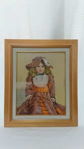 真作 清水勝明 油彩「人形-A」画寸 41cm×32cm F6 リアリティある可愛い西洋人形を描いた素晴らしい作品 1551