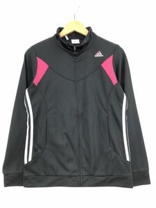 adidas アディダス トラック ジャケット sizeL/ブラック ■■ ☆ dkb3 レディース