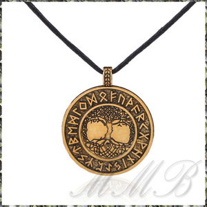 [PENDANT NECKLACE] Nordic Vikings Runes Amulet The Tree of Life 生命の木 バイキングメダル ペンダントネックレス 【送料無料】