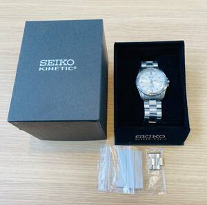 【BEF 4714】1円スタート SEIKO KINETIC セイコー キネティック メンズ 腕時計 AT 5J21-0A10 シルバー 長期保管品 箱 現状品