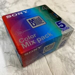 SONY 録音用MD (ミニディスク) Color Mix Pack 74分 5枚パック 5MDW74CRX ソニー MDディスク 年代物