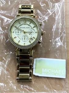 □81 MICHAELKORS マイケルコース ラウンドクロノSSベルトLウォッチ [ MK5354 ] 〇店頭展示品 未使用 