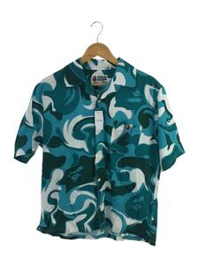 A BATHING APE◆半袖シャツ/S/-/BLU/カモフラ/001SRI302001L