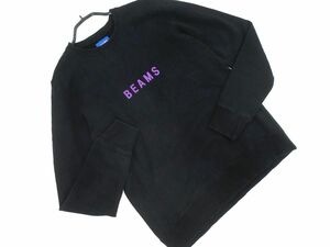 BEAMS ビームス ロゴ プリント トレーナー スウェット sizeS/黒 ■◇ ☆ eea7 メンズ