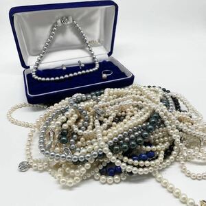 パール ネックレス アクセ まとめ 山 アコヤ 本真珠 イミテーション 含む シルバー 表記 silver
