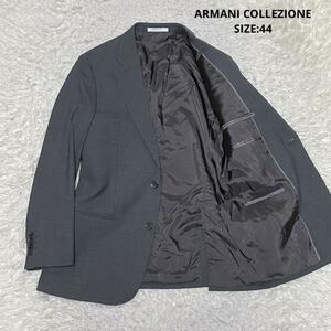 高級 ARMANI COLLEZIONE アルマーニコレッツォーニ G LINE シングル テーラードジャケット ストレッチ素材 サイズ44 グレー