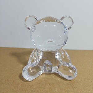 ミラーボールカット アクリル クマ 置物 7cm [ クリア オブジェ インテリア bear ベアー 熊]