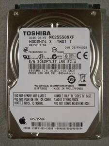 250GB TOSHIBA MK2555GSXF 2.5インチ 9.5mm SATA ②