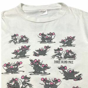 90s usa製 vintage THREE BLIND MICE 90年代 ヴィンテージ ビンテージ 四十八手 アニマル エロT 両面 プリントTシャツ ネズミ 動物 L