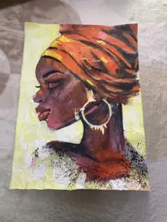 絵画　アート　一点物　アフリカンアート　額縁なし