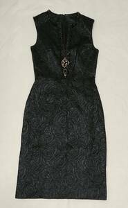 ■Monique Lhuillier■モニーク ルイリエ　ドレス　USA 4/～Mサイズくらい　丈約150㎝　ビジュー 黒　アメリカ製