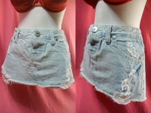 ＵＳＥＤ Vence Jeans デニムミニスカート Ｗ６４ サックス