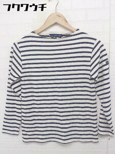 ◇ SAINT JAMES フランス製 ボーダー 長袖 Tシャツ カットソー サイズGB30 USA30 NL40 ネイビー系 レディース メンズ