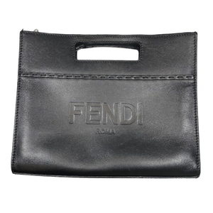 FENDI フェンディ 7VA547 バッグ ショッパー スモール ハンドバッグ ミニバッグ 手持ち鞄 ロゴ レザー ブラック 黒