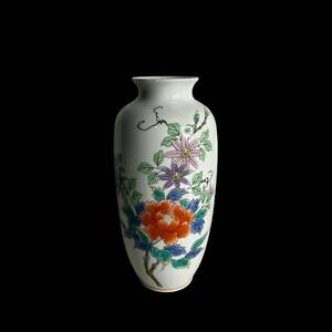 【1210-16】 【1円〜】有田焼　弥右衛門　作　花入　花瓶　径約12cm 高さ約26cm 中古品