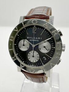 【ブルガリ1円〜】BVLGARI BB38SLCH クロノグラフ オートマティック 革 メンズ 腕時計 中古 稼動品 H85A66