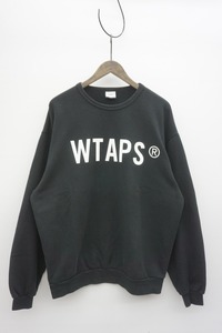 正規 21AW WTAPS ダブルタップス WTVUA ロゴ クルーネック スウェット シャツ トレーナー 212ATDT-CP01S 黒 XL 本物 216O▲