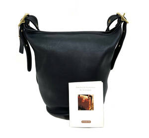美品 USA製 1992 COACH Leather shoulder bag small Black 90s オールドコーチ ショルダーバッグ 革鞄 ブラック 黒