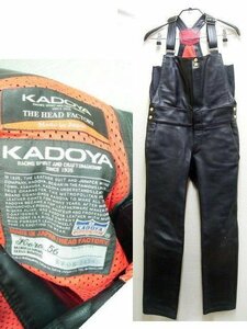 ◇即決[KADOYA HEAD FACTORY] 日本製 カドヤ ヘッドファクトリー スリム 牛革 本革 オーバーオール レザーパンツ■R190