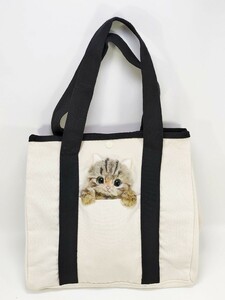 -nyamu-　キジトラ猫のすっぽりトートバッグ　トートバッグ　かばん　ハンドメイド　猫グッズ