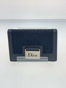Christian Dior◆トロッター/メタルプレート/カードケース/-/BLK/総柄/レディース/02-LU-0047