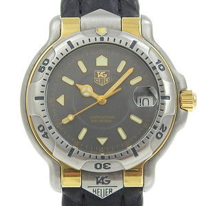 タグホイヤー TAG HEUER 6000シリーズ メンズ クォーツ 腕時計 SS/K18/革 グレー文字盤 WH1152 中古 新入荷 OW0422