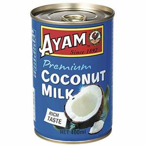 AYAM(アヤム) ココナッツミルク プレミアム 400ml (添加物不使用 | 中鎖脂肪酸 15.9% | ハラル認証取得)