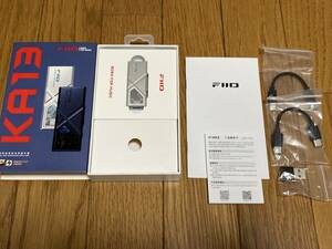 ☆中古美品 Fiio KA13 USB ポータブルDAC シルバー 3.5mm 4.4mm 検）ポータブル オーディオアンプ Type-C ハイレゾ