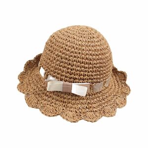 [XIAOHAWANG] 麦わら帽子 女の子 帽子 ベビー 日よけ帽子 赤ちゃん ペーパーコットン 通気性よく リボン 折りたたみ可 紫外線対策 ビ