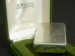 (ZZ98) 希少 良品 Zippo STERLING エンジンターン 右上がり 中央 イタリック 旧ロゴ Silver スターリング シルバー ヴィンテージ ジッポ