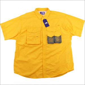 未使用 THE NORTH FACE PURPLE LABEL ノースフェイス パープルレーベル Polyester Linen Field H/S Shirt 半袖 シャツ L イエロー NT3320N