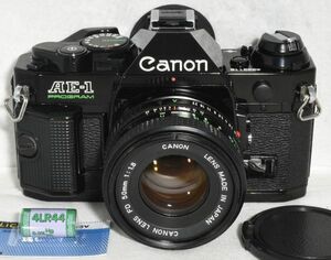 【整備/性能測定済】Canon AE-1 PROGRAM ブラック＋NFD50mmF1.8_P,S,機能OK(4222116_112)