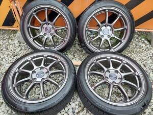 スイフトスポーツに使用 エンケイ PF09 7.5J 17インチ オフセット45 114.3 5H ダークシルバー クムホ 195/45R17 2022年 スイフト