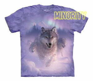 狼 ユースサイズTシャツ Northern_Lights / ウルフ / WOLF / おおかみ / オオカミ / 男女兼用