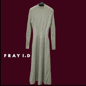 FRAY I.D / フレイアイディー レディース ハイネック リブニット ロングワンピース ベージュ S-Mサイズ相当 I-3777