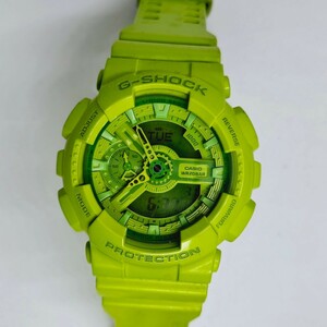 レア　【稼働品】G-SHOCK　ジーショック GA-110B-3 Hyper Colors（ハイパーカラーズ）グリーン　イエローグリーン　雨蛙　希少　カシオ