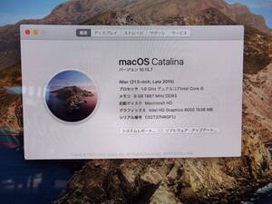 Apple iMac 21.5-inch 2015 マックOS　catalina