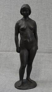 加藤豊 ブロンズ 裸婦 高さ41cm 重さ5kg オブジェ 彫刻美術品 置物 アンティーク 真作保証 うぶ出し