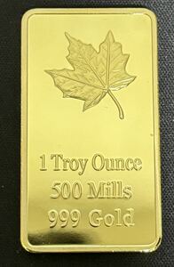 CREDIT GOLD Gold 金貨バー長方形 専用カプセル入り 記念金貨コイン 外国古銭 大型金貨 