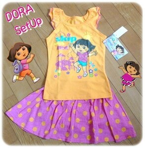 ディズニー　ＤＯＲＡ　ドーラ　セットアップ　100ｃｍ　女の子　海外並行輸入　子供服　半袖　キャラクター　上下セット