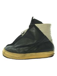 RICK OWENS DRKSHDW◆ハイカットスニーカー/42/BLK/レザー/HOOF DUNKS/RACCAGNI/右ファスナー破損