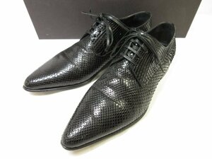 超美品 【ドルチェ&ガッバーナ DOLCE&GABBANA】 ヘビ革 パイソンレザー ドレスシューズ 紳士靴 (メンズ) size6.5 ブラック ■30MZA5119■