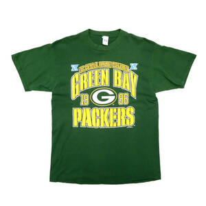 送料無料 90s ビンテージ 1996 PACKERS パッカーズ Tシャツ NFL アメフト 90年代 古着 メンズ XL スポーツ 緑 アメリカン フットボール
