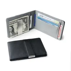 マネークリップ メンズ 財布 カードケース 二つ折り プレゼント グレー 黒