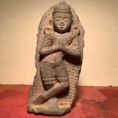 インド・クシャーン朝時代「マトゥラー仏彫刻像」塼仏・寺院残欠仏・発掘・赤色砂岩