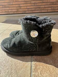 UGG アグ ショートブーツ ブラック ムートンブーツ 黒 24cm