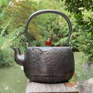極上品★砂鉄 鉄壺 コーティングなし 手作り鉄 やかんを沸かす お茶の道具 1.5L