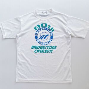 ブリヂストン オープン 2011 毎日 テニス トーナメント 90th 出場記念 Tシャツ 白 S(女性S〜M男性XS相当)中古 速乾素材 Bridgestone tennis