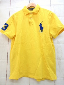 POLO RALPH LAUREN ポロ ラルフローレン ポロシャツ L 180/100A イエロー ビッグポニー 710692227026 綿100% Made in Vietnam