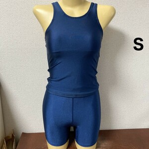 C128小松ニット♪ストレッチ♪セパレートタイプ光沢ネイビーの女子スクール水着♪アンダーやコレクションや撮影会にも♪サイズS